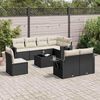 vidaXL 9-tlg. Garten-Sofagarnitur mit Kissen Schwarz Poly Rattan 3252783 Bild 2