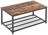 Ribelli Vintage Couchtisch mit Gitterablage, ca. 106 x 45,5 x 60 cm, Wohnzimmertisch aus Holz, Metallgestell, Vintagebraun-Schwarz Bild 3