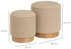 Set mit 2 Hockern aus Stoff und MDF in Beige Bild 2
