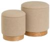 Set mit 2 Hockern aus Stoff und MDF in Beige Bild 1