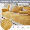 LINGKY Samt Sofabezug Ecksofa l Form Sofa Überzug Couchbezug Sofa/Couch Wurfdecke Eckcouch 3/2/1 Sitzer Sofaschutz Sofaüberwurfe Sofaschoner Sofabezüge rutschfest Hund Katze (Gelb,90x70 cm/Rechteckig) Bild 4