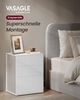 Vasagle Nachttisch, Beistelltisch 3 Schubladen, Nachtschrank modern, Schlafzimmer, Wohnzimmer, Mattweiß-cappuccinobeige Bild 3