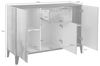 Dmora - Kommode Giorgio, Küchen-Sideboard mit 3 Türen und 1 Schublade, Wohnzimmer-Buffet, Küchen-Sideboard, 100 % Made in Italy, 120 x 40 x 82 cm, glänzendes Weiß und Schiefer Bild 2