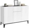 Dmora - Kommode Giorgio, Küchen-Sideboard mit 3 Türen und 1 Schublade, Wohnzimmer-Buffet, Küchen-Sideboard, 100 % Made in Italy, 120 x 40 x 82 cm, glänzendes Weiß und Schiefer Bild 3