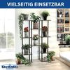 DanDiBo Blumenregal Indoor Metall Schwarz 6 Etagen Holz 96584 Blumentreppe 100 cm Pflanzenständer Modern Blumenständer Design Bild 3