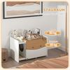 PawHut Katzentoilette Katzenhaus mit ausziehbarem Schrank, Streuauffangmatte, für Wohnzimmer, Eiche Bild 4