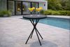DEGAMO Gartentisch MILANO, 60cm rund, Metall anthrazit, Glasplatte schwarz Bild 2