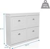 hjh LIVING Schuhschrank ESTHA 4 – Schrank mit 4 Klappen im Vintage-Landhausstil, Retro-Muschelgriffen & platzsparendem Design, Weiß Bild 3
