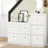 hjh LIVING Schuhschrank ESTHA 4 – Schrank mit 4 Klappen im Vintage-Landhausstil, Retro-Muschelgriffen & platzsparendem Design, Weiß Bild 5