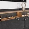 Polsterbett Christin Anthrazit/Eiche 180x200 mit LED, USB-Anschluss & Matratze Vitalispa Bild 4