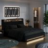 Polsterbett Christin Anthrazit/Eiche 180x200 mit LED, USB-Anschluss & Matratze Vitalispa Bild 2