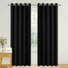 PONY DANCE Blackout Curtains for Bedroom 2er Set Thermo Gardinen Kälteschutz mit Ösen Schlafzimmer Vorhänge Schwarz Blickdicht Verdunkelungsvorhang, H 228 x B 167 cm Bild 2