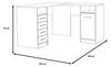Forte Net 106 Eckschreibtisch mit 4 Schubladen und 1 Tür, Holzwerkstoff, Weiß, B x H x T: 125 x 75 x 125 cm Schreibtisch, 125 x 75 x 125 Bild 3
