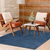 Teppich Wohnzimmer Hochflor Shaggy - 133x190cm - Blau Einfarbig Uni Flauschig Modern Boho Deko Teppiche Weich Schlafzimmer Bild 3