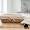 BigDean 3er Set Brötchenkorb Brotkorbchen Brotkorb modern geflochten aus Seegras mit Leinentuch Bild 5
