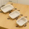 BigDean 3er Set Brötchenkorb Brotkorbchen Brotkorb modern geflochten aus Seegras mit Leinentuch Bild 3