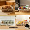 BigDean 3er Set Brötchenkorb Brotkorbchen Brotkorb modern geflochten aus Seegras mit Leinentuch Bild 4