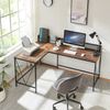 Schreibtisch Frelvepirg mit Rückwand L-förmig 165x110x75 cm Walnussoptik [en. casa] Bild 3