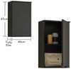 Hängeschrank >Spice< in Schwarz matt aus Holzwerkstoff - 40x67x23cm (BxHxT) Bild 3