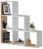 Dmora - Bücherregal Cincinnati, Doppelseitiges Bücherregal mit 6 Fächern, Bürotrennregal, cm 108x28h110, Weiß und Eiche Bild 3