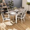 ALICE'S GARDEN - Ausziehbarer Tisch Gartengarnitur - Chicago 210 Taupe - Aluminiumtisch 150-210 cm mit Verlängerung und 6 Sitzen aus Textilene Bild 2