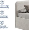 Home Collective Polsterbett Bett mit Stauraum, verstellbarem Lattenrost, viele Größen (Größen: 100x200 120x200 140x200 160x200 180x200 200x200, hochwertiger Kordstoff, made in Germany), wählbare Matratze Federkern oder Kaltschaum, Hellbeige Bild 5