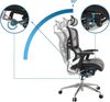 hjh OFFICE Profi Bürostuhl ERGO-U2 LM Leder Drehstuhl ergonomisch, Flexible Lendenwirbelstütze, Rückenlehne höhenverstellbar, Netzrücken Schwarz 651102 Bild 4
