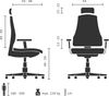hjh OFFICE Profi Bürostuhl ERGO-U2 LM Leder Drehstuhl ergonomisch, Flexible Lendenwirbelstütze, Rückenlehne höhenverstellbar, Netzrücken Schwarz 651102 Bild 3