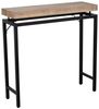 DRW Konsolentisch aus Holz mit Metallbeinen in Natur und Schwarz, 80 x 25 x 80 cm Bild 1