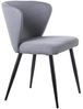 DRW Set mit 2 Stühlen aus Polyester und Metall in Schwarz und Grau, 56 x 57 x 77 cm Bild 1