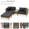 tectake Loungeset Rattan Lounge, (Set, 5-tlg), mit Aluminiumgestell Bild 3