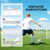 HOMCOM Fußballtor mit Netz, Erdhaken (Outdoor Torwand, 1 St, Fußball Tor für Garten), 186L x 62B x 123H cm, Weiß Bild 3