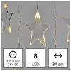 EMOS Mini Lichtervorhang mit 8 Sternen, LED-Lichterkette 84cm mit Sternen, Warmweiß, Lichtergirlande + Netzteil, Leuchtdauer 10.000 h, IP44 für Innen und Außen, für Party, Weihnachten, Deko Bild 3