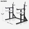 GORILLA SPORTS Squat Rack Dip-Station, Verstellbar, bis 300kg - Hantelständer, Langhantelablage, (1-tlg, Höhe und Breite verstellbar, Schwarz), Multifunktion Kniebeugenständer, Langhantelständer, Trainingsgerät Bild 3