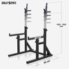 GORILLA SPORTS Squat Rack Dip-Station, Verstellbar, bis 300kg - Hantelständer, Langhantelablage, (1-tlg, Höhe und Breite verstellbar, Schwarz), Multifunktion Kniebeugenständer, Langhantelständer, Trainingsgerät Bild 2