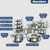 Karcher Topf-Set Kochtopfset Jasmin, Edelstahl (20-tlg), inkl. Glasdeckel und Edelstahl Schüssel Set, Induktion Bild 3