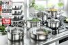 Karcher Topf-Set Kochtopfset Jasmin, Edelstahl (20-tlg), inkl. Glasdeckel und Edelstahl Schüssel Set, Induktion Bild 2