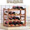 HOMCOM Weinregal Flaschenregal Weinhalter für 16 Flaschen, Wasserfestes Standregal Getränkeregal 1-tlg, Braun, 43 x 23,5 x 38 cm Bild 4