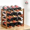 HOMCOM Weinregal Flaschenregal Weinhalter für 16 Flaschen, Wasserfestes Standregal Getränkeregal 1-tlg, Braun, 43 x 23,5 x 38 cm Bild 2