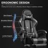 GTPLAYER Gaming Stuhl, Ergonomischer Gamer Stuhl, mit Fußstütze, Kopfstütze, Massage-Lendenkissen,  Grau Bild 4