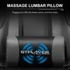 GTPLAYER Gaming Stuhl, Ergonomischer Gamer Stuhl, mit Fußstütze, Kopfstütze, Massage-Lendenkissen,  Grau Bild 5