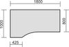 'C Fuß Flex' PC-Schreibtisch, links, höhenverstellbar, Buche/ Silber, 68-82 x 180 x 100 cm Bild 3