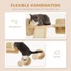 PawHut Katzen-Kletterwand 3-teilig Katzenmöbel mit Kratzbrett, Sprungplatten, Kratzstamm, für Katzen bis 5 kg, Sisal, Beige Bild 4