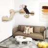 PawHut Katzen-Kletterwand 3-teilig Katzenmöbel mit Kratzbrett, Sprungplatten, Kratzstamm, für Katzen bis 5 kg, Sisal, Beige Bild 2