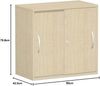 Schiebetürenschrank Oberboden 25 mm, 80x42x80cm, Ahorn Ahorn Bild 2