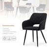 TUKAILAI Esszimmerstühle 2er Set aus Leinen, Küchenstuhl Polsterstuhl mit Offener Rückenlehne,Armlehnen,Gepolstertem Sitz, Metallbeinen, Stühle für Wohnzimmer,Esszimmer,Küche (1, Schwarz) Bild 5
