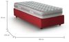 Talamo Italia - Einzelbett Valentina, Bettkasten mit Stoffbezug, 100 % Made in Italy, Öffnung vorne, inklusive Matratze 90x200 cm, Rot Bild 2
