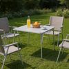FurnitureR Klappbarer Gartentisch 86×86×71 cm, Stabiler Outdoor-Tisch mit wetterfester PVC-Oberfläche und Metallrahmen, faltbar für Terrasse, Balkon, Garten & Picknick, erhältlich in Grau Bild 4
