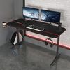 sogesfurniture Gaming Tisch 140cm Gaming Schreibtisch, Gamer Computertisch PC Tisch mit Großer Mausunterlage, Getränkehalter, Kopfhörerhaken, ST-Eagle-1400BK-BH Bild 2