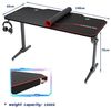 sogesfurniture Gaming Tisch 140cm Gaming Schreibtisch, Gamer Computertisch PC Tisch mit Großer Mausunterlage, Getränkehalter, Kopfhörerhaken, ST-Eagle-1400BK-BH Bild 3